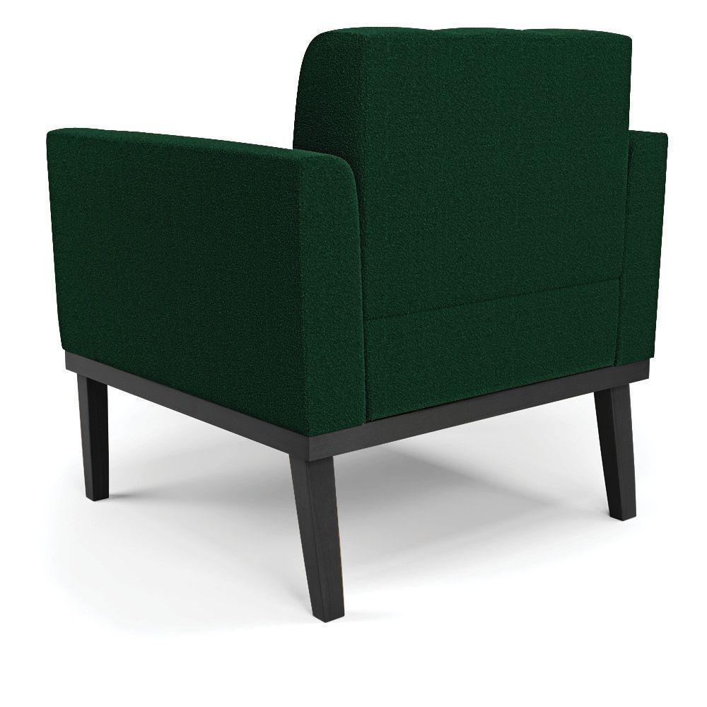 Poltrona Para Sala Base Madeira Fixa Preto Elisa Bouclê D03 - D'rossi Cor Verde - 4