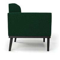 Poltrona Para Sala Base Madeira Fixa Preto Elisa Bouclê D03 - D'rossi Cor Verde - 2