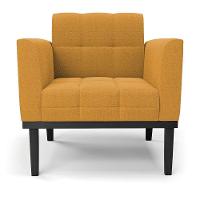 Poltrona Para Sala Base Madeira Fixa Preto Elisa Bouclê D03 - D'rossi Cor Mostarda - 7