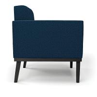 Poltrona Sala Base Madeira Fixa Pto Kit 2 Elisa Bouclê D03 - D'rossi Cor Azul - 2