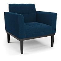 Poltrona Sala Base Madeira Fixa Pto Kit 2 Elisa Bouclê D03 - D'rossi Cor Azul - 3