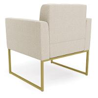 Poltrona Decorativa Industrial Dourado Kit 2 Elisa Bouclê D03 - D'rossi Cor Bege - 2