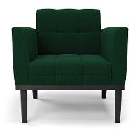 Poltrona Para Sala Base Madeira Fixa Preto Elisa Bouclê Verde D03 - D'rossi - 7