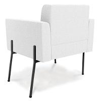 Poltrona Sala De Estar Pé De Ferro Preto Elisa Bouclê Off White D03 - D'rossi - 2