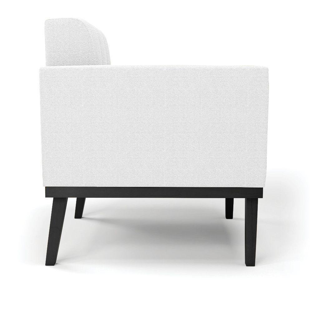 Poltrona Para Sala Base Madeira Fixa Preto Elisa Bouclê Off White D03 - D'rossi - 6