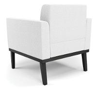 Poltrona Para Sala Base Madeira Fixa Preto Elisa Bouclê D03 - D'rossi Cor Off White