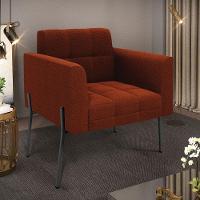 Poltrona Sala De Estar Pé De Ferro Preto Elisa Bouclê Terra D03 - D'rossi - 6