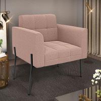 Poltrona Sala De Estar Pé De Ferro Preto Elisa Bouclê Rosê D03 - D'rossi - 6