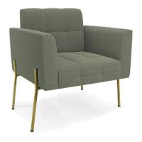 Poltrona Sala Estar Pé Ferro Dourado Kit 2 Elisa Bouclê Menta D03 - D'rossi - 3