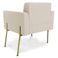 Poltrona Estar Pé Ferro Dourado Kit 2 Elisa Bouclê D03 Cor Bege