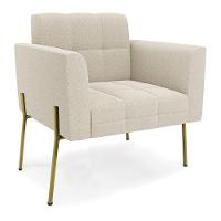 Poltrona Estar Pé Ferro Dourado Kit 2 Elisa Bouclê D03 Cor Cinza - 3