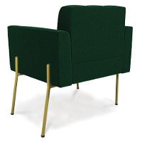 Poltrona Estar Pé Ferro Dourado Kit 2 Elisa Bouclê Verde D03 - D'rossi