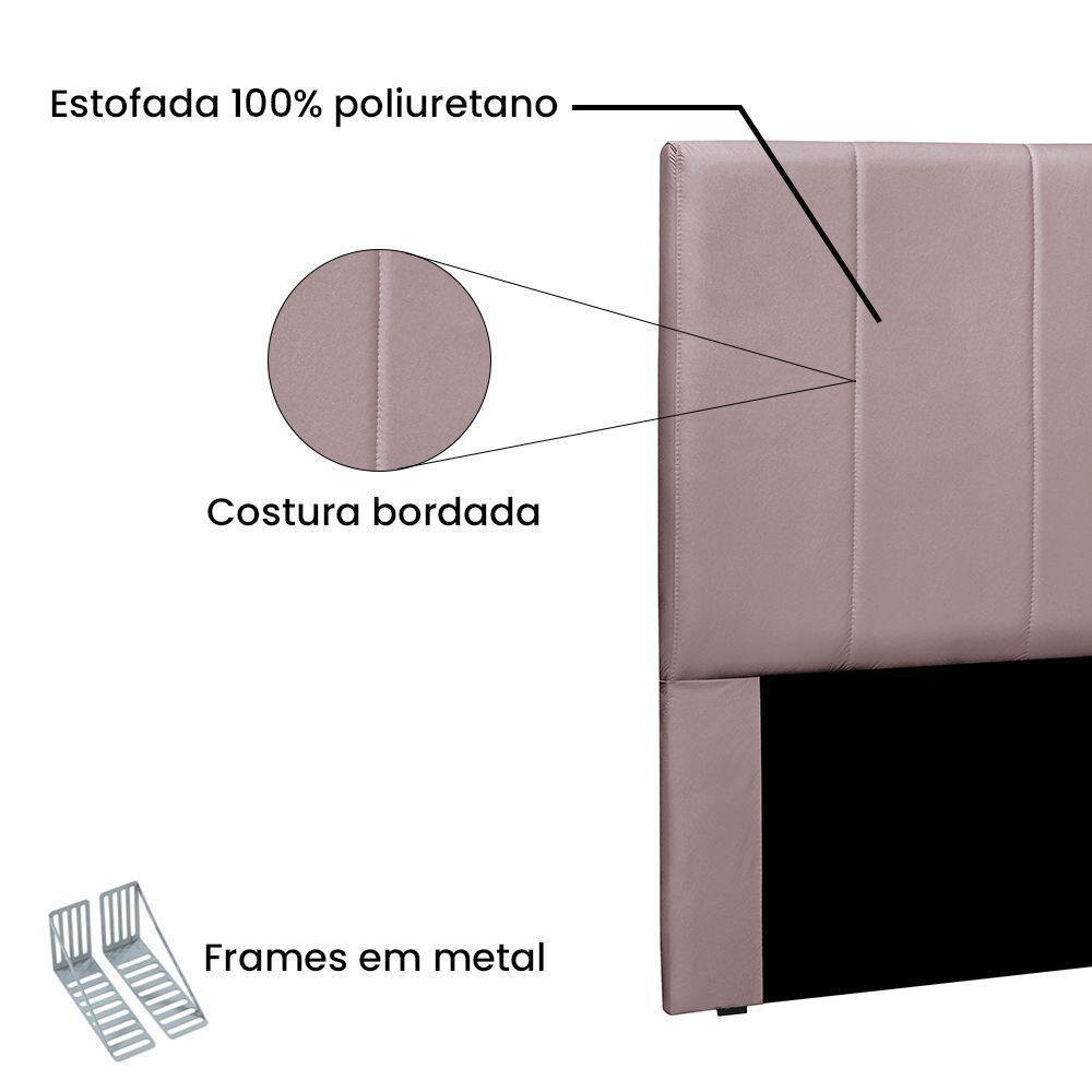 Cabeceira Cama Box Casal 140 Cm Arizona Veludo Lilás S04 - D'rossi - 3