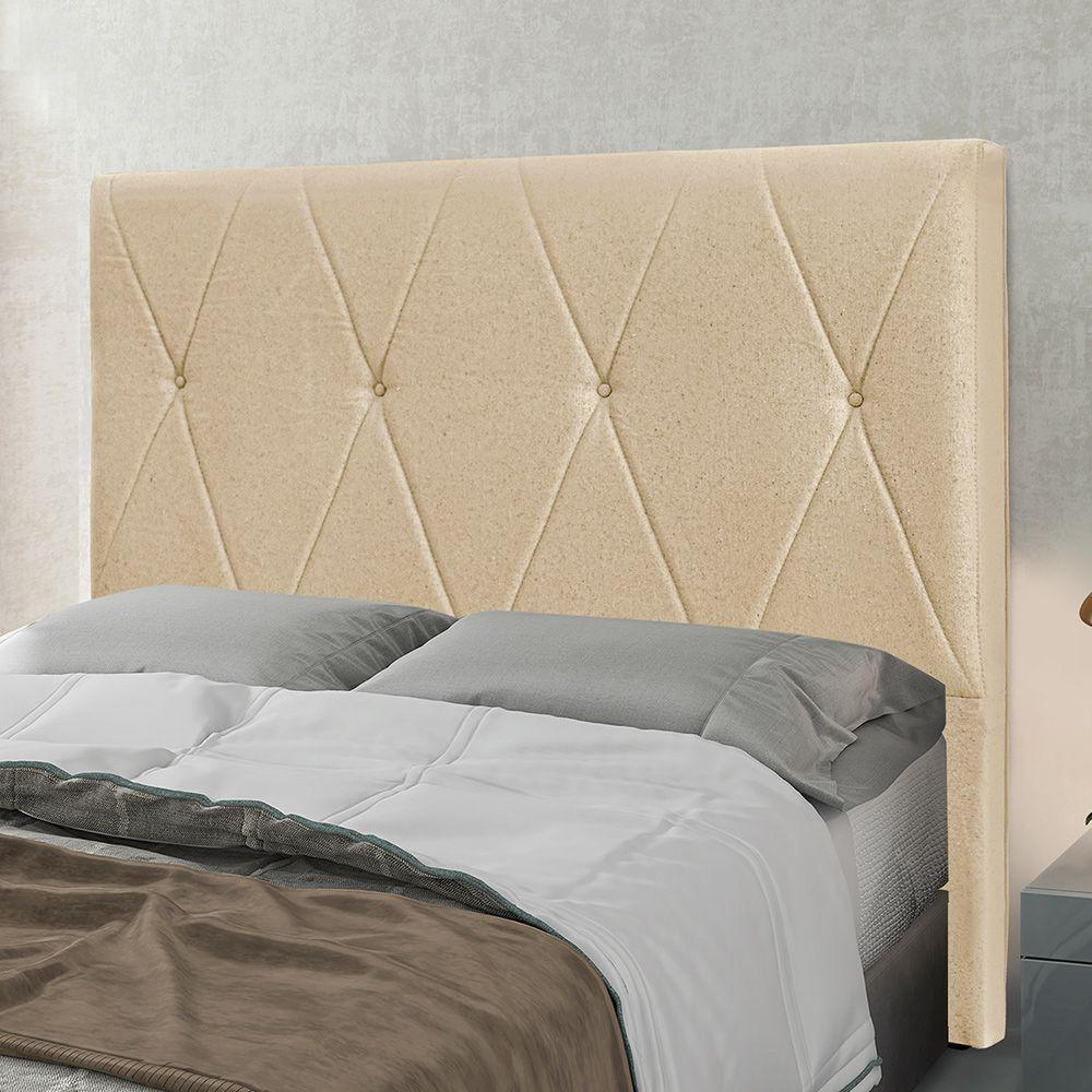 Cabeceira Cama Box Casal 140 Cm Aquilla Linho S04 Cor Dourado - 4