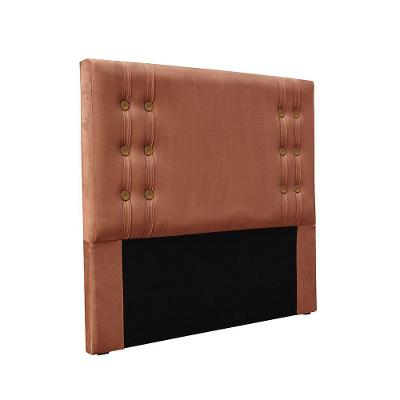 Cabeceira Cama Box Casal 140cm e Recamier Gênova Veludo S04 Cor Cobre