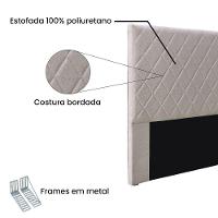 Cabeceira Cama Box Casal 140 Cm Dubai Linho Areia S04 - D'rossi - 3