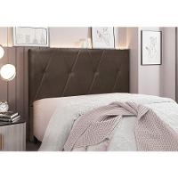 Cabeceira Cama Box Casal 140 Cm Aquilla Veludo S04 Cor Marrom - 4