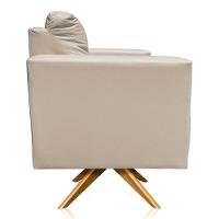 Kit 2 Poltronas Giratória Livia Corino Bege Base De Madeira Ma30 - D'rossi - 2