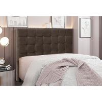 Cabeceira Cama Box Casal 140 Cm Verona Veludo S04 Cor Marrom - 4