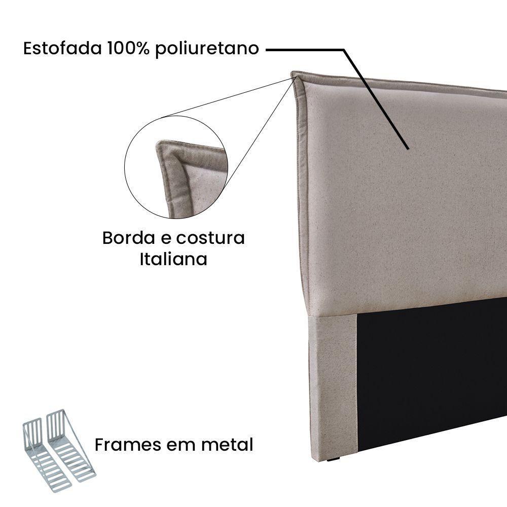 Cabeceira Cama Box Solteiro 90 Cm Garden Linho S04 Cor Areia - 3