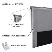 Cabeceira Cama Box Solteiro 90 Cm Garden Linho S04 Cor Cinza - 3