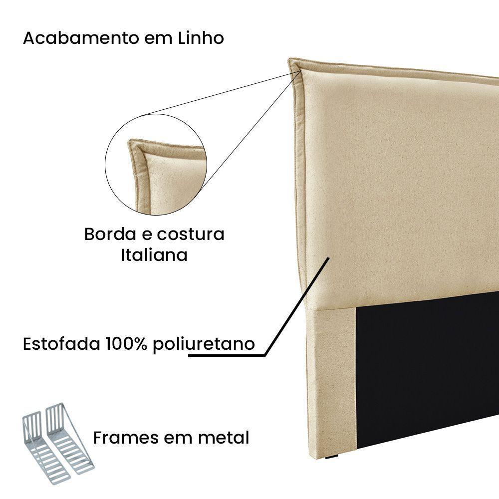 Cabeceira Cama Box Solteiro 90 Cm Garden Linho S04 Cor Dourado - 3