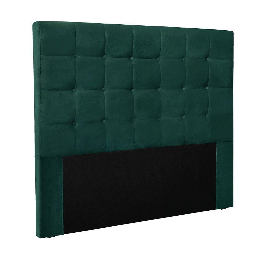 Cabeceira Cama Box Casal 140 Cm Verona Veludo S04 Cor Verde - 1