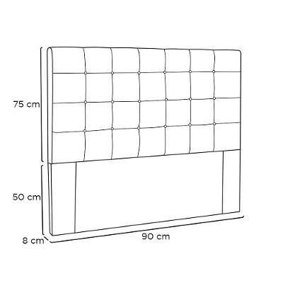 Cabeceira Cama Box Solteiro 90 Cm Verona Linho S04 Cor Areia