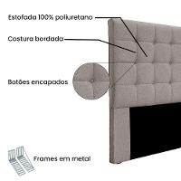 Cabeceira Cama Box Solteiro 90 Cm Verona Linho S04 Cor Areia - 3