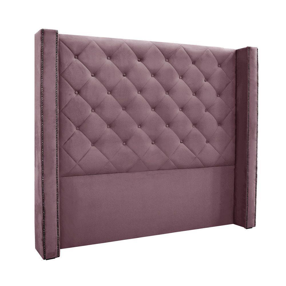 Cabeceira Cama Box Queen 160 Cm Vicenza Veludo S04 Cor Uva - 1