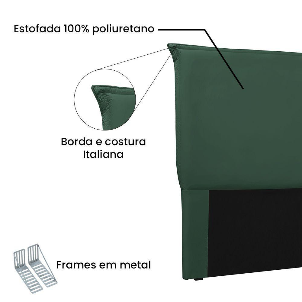 Cabeceira Cama Box Casal 140 Cm Garden Veludo S04 Cor Verde - 3