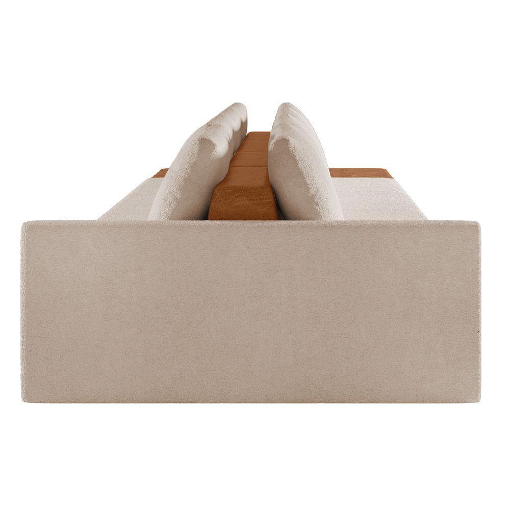 Sofá Ilha 4 Lugares Living 392cm Modulado Lary Bouclê K01 Cor Creme - 3