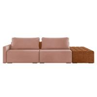 Sofá Ilha 2 Lugares Living 272cm Modulado Lary Veludo K01 Cor Rose - 2