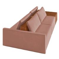 Sofá Ilha 2 Lugares Living 272cm Modulado Lary Veludo K01 Cor Rose