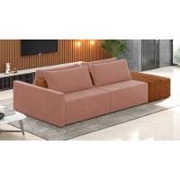 Sofá Ilha 2 Lugares Living 272cm Modulado Lary Veludo K01 Cor Rose - 6