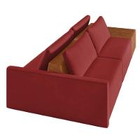 Sofá Ilha 2 Lugares Living 272cm Modulado Lary Veludo K01 Cor Vermelho