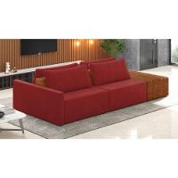 Sofá Ilha 2 Lugares Living 272cm Modulado Lary Veludo K01 Cor Vermelho - 6