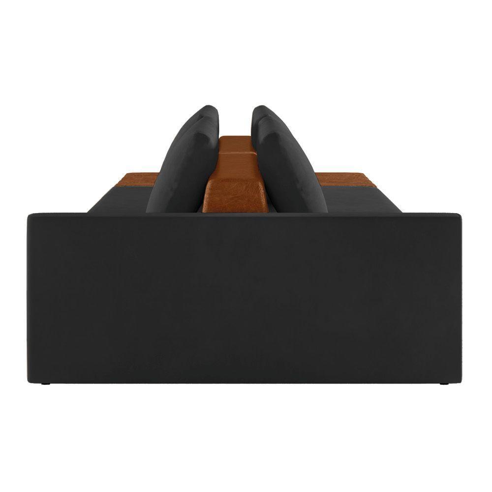 Sofá Ilha 2 Lugares Living 252cm Modulado Lary Veludo Preto K01 - D'rossi - 3
