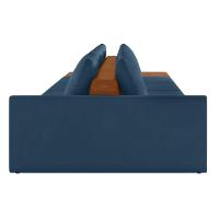 Sofá Ilha 4 Lugares Living 392cm Modulado Lary Veludo Azul Marinho K01 - D'rossi - 7