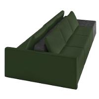 Sofá Ilha 3 Lugares Living 372cm Modulado Lary Veludo Verde Pu Pto K01 - D'rossi