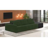 Sofá Ilha 3 Lugares Living 372cm Modulado Lary Veludo Verde Pu Pto K01 - D'rossi - 6