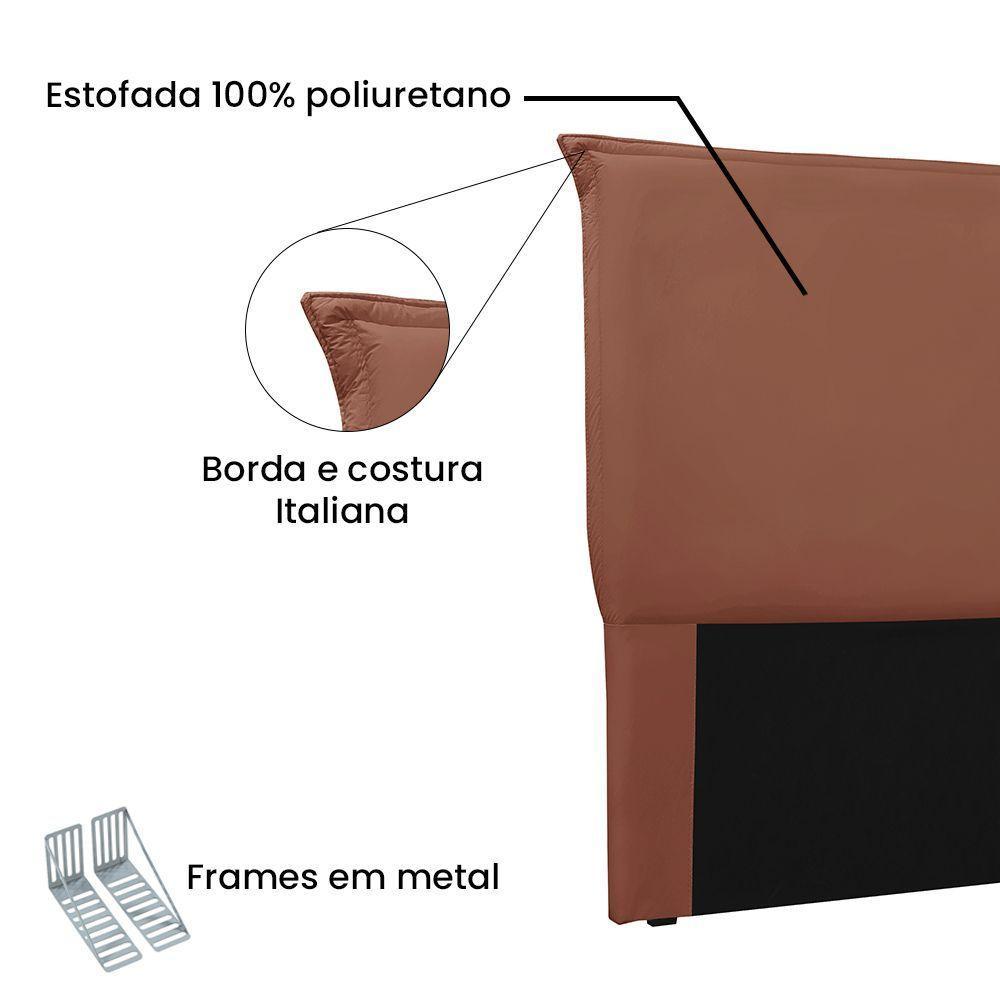 Cabeceira Cama Box Solteiro 90 Cm Garden Veludo S04 Cor Cobre - 3