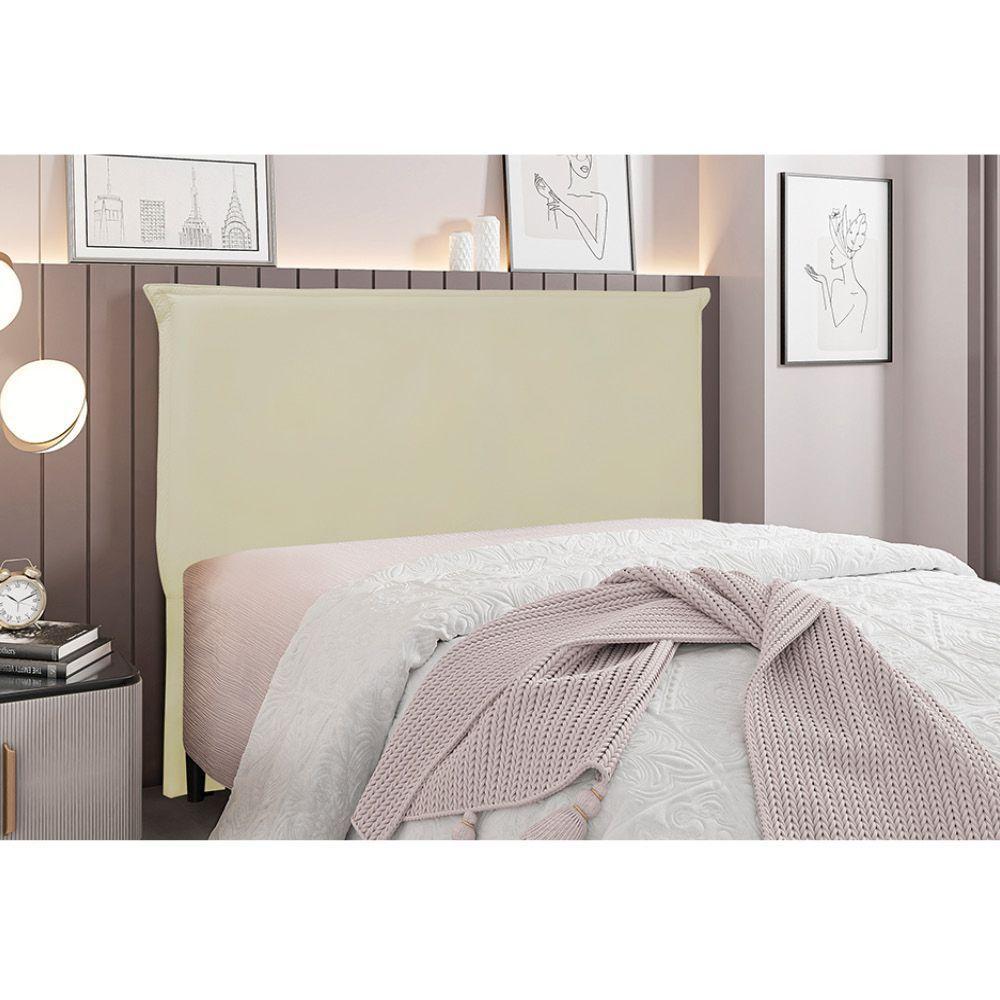 Cabeceira Cama Box Solteiro 90 Cm Garden Veludo S04 Cor Bege - 4