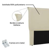Cabeceira Cama Box Solteiro 90 Cm Garden Veludo S04 Cor Bege - 3