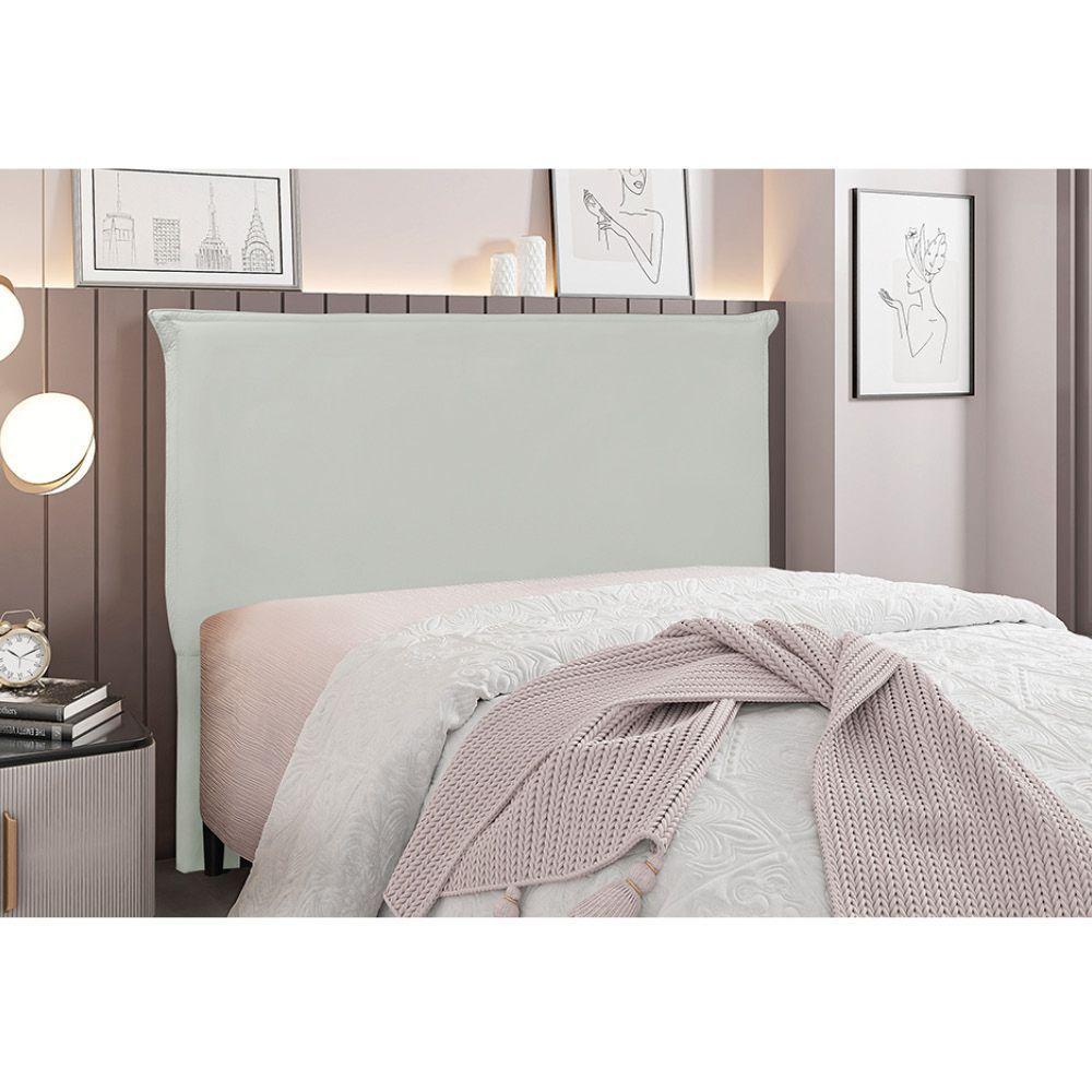 Cabeceira Cama Box Solteiro 90 Cm Garden Veludo S04 Cor Prata - 4