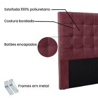 Cabeceira Cama Box King 195 Cm Verona Veludo S04 Cor Vinho - 3