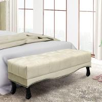 Puff Recamier Retrô Luis Xv Captonê Vicenza 195cm Veludo S04 Cor Bege - 3