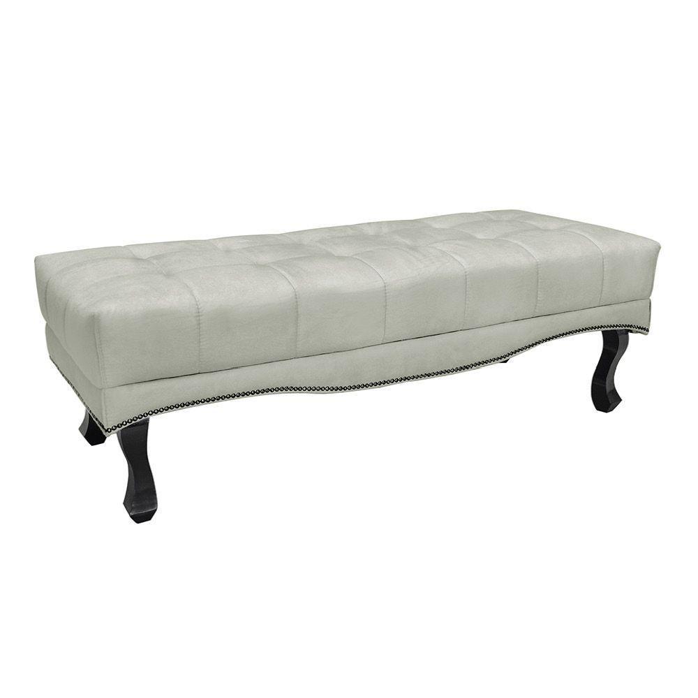 Cabeceira Cama Box Solteiro 90cm e Recamier Vicenza Veludo S04 Cor Prata - 6