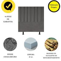 Cabeceira Estofada De Cama Casal 140 Cm Eloá Suede E Frame cinza - 3