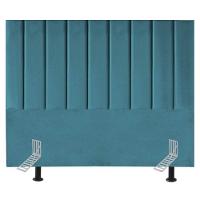 Cabeceira Estofada Cama Casal Box Queen 160 Cm Catarina Suede E Frame Cor:azul Turquesa - 1